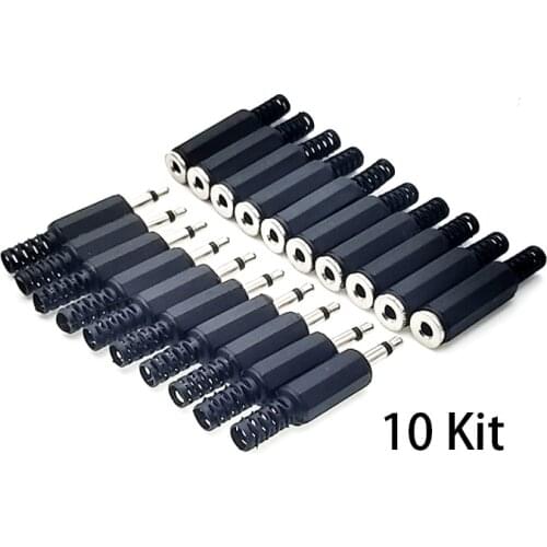 10 Kit3.5mm male headphone audio plug headphone repair female jack connector single dual channel/stereo connector headphone jack