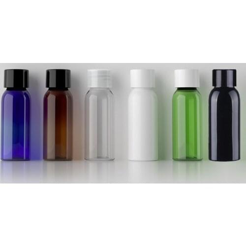 100pcs 30ml white black Mini makeup plastic PET plastic travel set bottles containers with screw cap Shower Gel shampoo Liquid