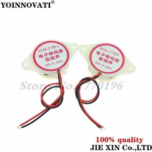 100pcs SFM-27 Electronic Buzzer DC3-24V Intermittent Sound / Continuous Sound