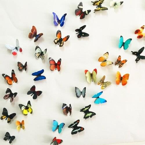 18pcs/lot 3d multicolor Pvc Butterfly Wall Sticker Art Decal living room Kids Rooms Home decor for Mural Stickers DIY Decals
