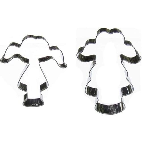 Skinny girl and Fat girl shape 2 piece Cookie cutting molds, baking tools, cake decorating soft candy tools