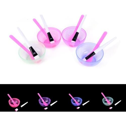 3PCS/Set Mask Bowl Brush Spoon Stick DIY Face Mask Tool Set Face Skin Care Make Mask Set 4 Colors