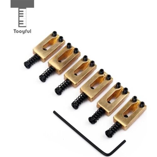 Tooyful 6 Pieces Tremolo Trem Bridge Roller Bridge Saddles with Screw for Strat TL Electric Guitars Replacement Accessories
