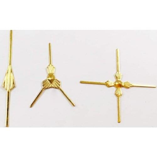 600pcs Golden/Chrome Color Chandelier Lamp Parts Crystal Bead Metal Connector - Trident PIN/Triangle PIN/Cross PIN