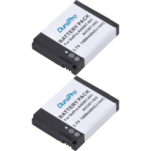 2pc 1400mAH AHDBT-001 AHDBT-002 AHDBT 001 002 Li-ion Battery for GoPro HD Hero 1 2 Hero1 Hero2 Motorsports Surf Outdoor 960