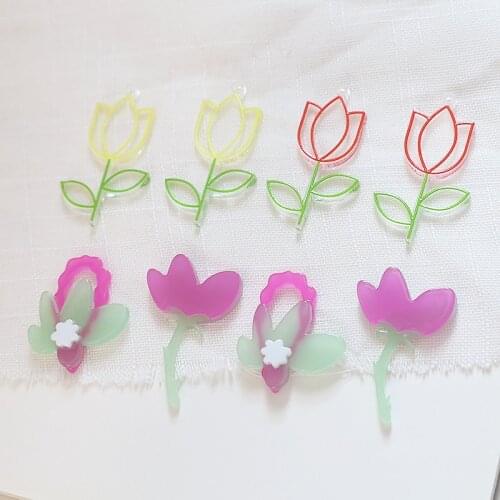 Minimum order 30pcs/lot flower shape handmade acrylic/resin charms diy jewelry earring/hair pendant accessory