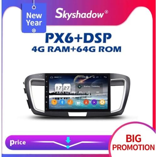 PX6 Car DVD Player DSP IPS Android 10.0 4GB + 64GB GPS Map RDS Auto Radio wifi Bluetooth 5.0 For Honda ACCORD 9 2015 2016 2017