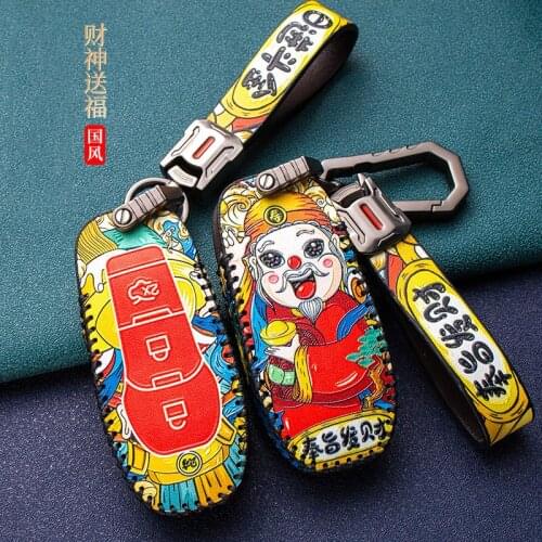 New Soft Leather Car Remote Key Cover Case for Ford Fiesta Focus 2 Ecosport Kuga Escape Falcon B-Max C-Max Eco Sport Galaxy