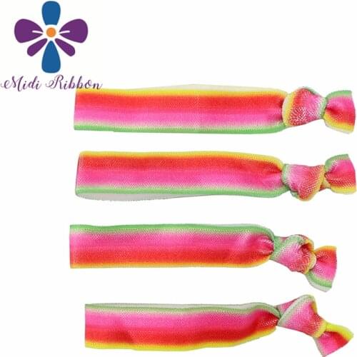 5/8"16mm Colorful Printed Fold Over Elastic Ribbon for Handmade knot Hair Tie Set DIY Bows 9.5cm 50pcs/pack
