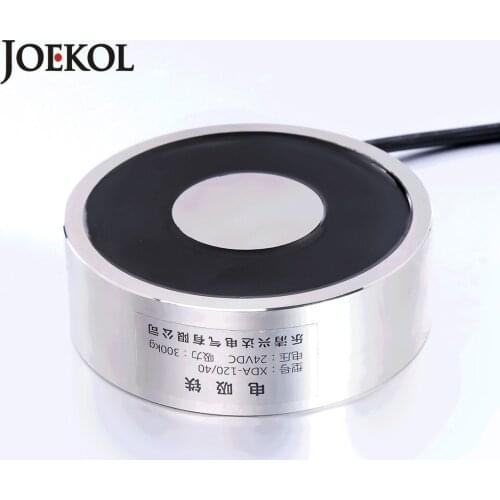 Large suction JK120/40 DC 6V 12V 24V Electromagnet Lifting 300KG Solenoid Sucker Holding Electric Magnet Non-standard custom