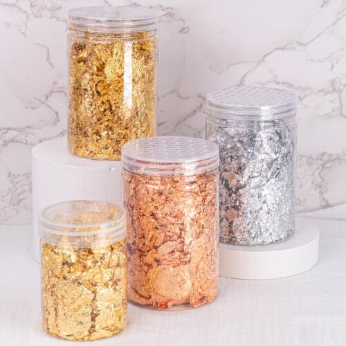 Rose Gold Leaf Flake Resin Epoxy Mold Gold Foil Fillings Materials Gilding Decor for Resin Jewelry Making Tool