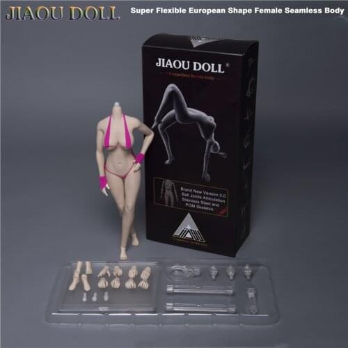 1/6 Scale Figure Super Flexible European Big bust Female Seamless Body 12 inches Action Figure JIAOU DOLL 3.0 POM Skeleton Body