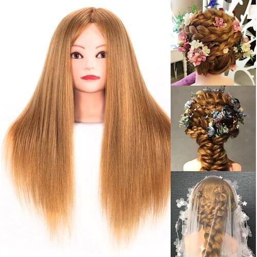 80% Real Human Hair Mannequin Head For Hair Training Styling Professional Hairdressing Cosmetology Dolls Head For Hairstyles