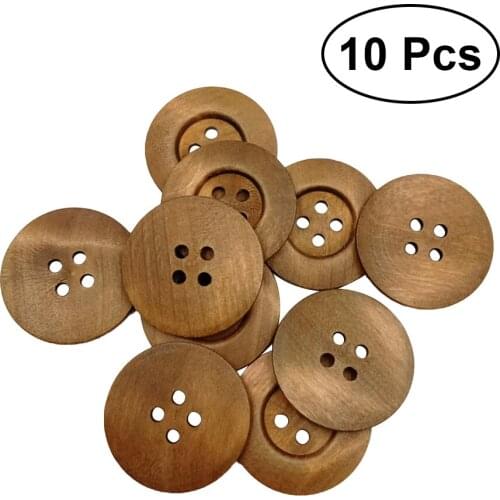 Buttons For Crafts 50MM Wooden Buttons Round Shape Small Fresh Solid Printing Wide Side DIY Press Studs Snaps Buttons