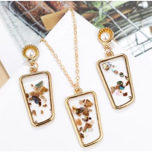 Fashion Crystal Jewelry Set Heart Pendant Necklace Drop Earrings For Women Wedding Bridal Jewelry Sets
