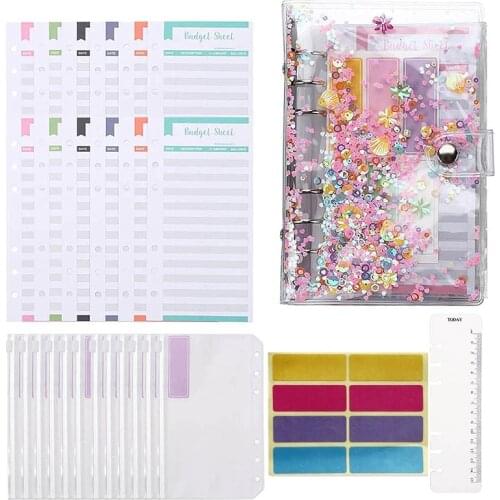 28 Pcs A6 Binder Budget Envelopes Money Envelopes,Budget Binder with Cash Envelopes for Budgeting,PVC Notebook