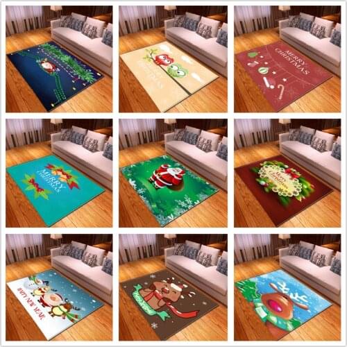 Hallway Doormat Merry Christmas Deer Welcome Home Decor Carpet Kitchen Anti-Slip Dustproof Carpets for Living Room Area Rugs