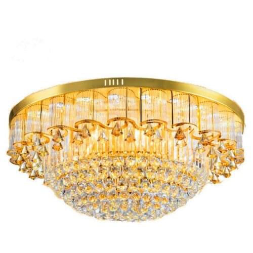 Round living room lamp crystal lamp European living room ceiling lamp luxury atmosphere home LED indoor hall bedroom lights led