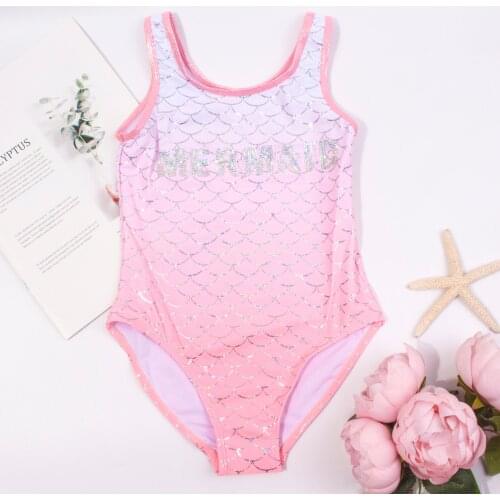 Fish scales Print Girls Kids Swimwear Brand New Summer Children One Piece Swimsuit Shinning Beachwear Bathing Suit Monokini A279