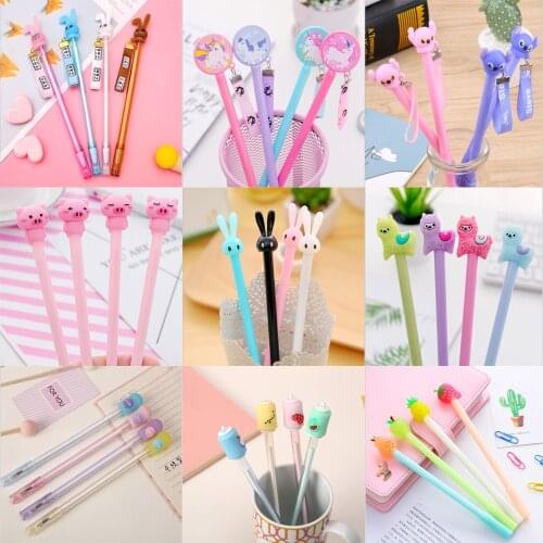 Cute gel pen Korean creative cartoon pen student with black pen, signature pen, needle tube, water-based pen wholesale