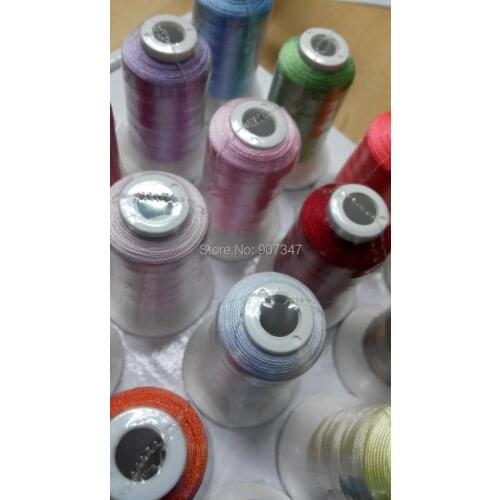 Popular Brother color 100% polyester embroidery thread 550 yards/cone, 13 cones/set - free shipping