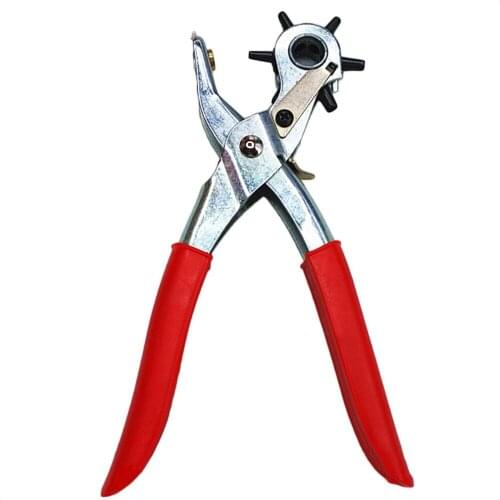 New 9'' Sewing Leather Belt Hole Puncher Pliers Hook Clamp 2/2.5/3/3.5/4/4.5MM Punch Size For Punching Hole Forceps Punch Head