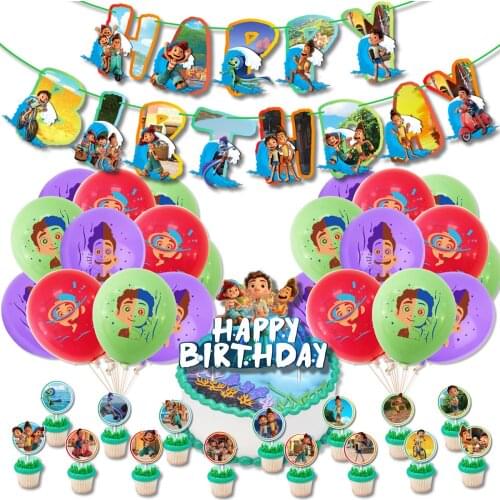 New Disney Pixar Movie Luca Party Decoration Birthday Balloon Set Alberto Lucas Disposable Tableware Backdrop Cup Topper Supplie