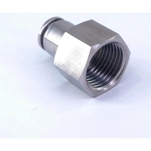 Pneumatic 304 Stainless Steel Straight Push in Connector Tube OD 10mm*1/2"BSP Female Quick Fitting Metal