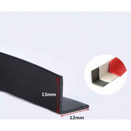 Custom Rubber Angle Corner Protecor Edge Encloser Shield Collision Avoidance Gasket L Strip 13x12mm 72cm Black odd