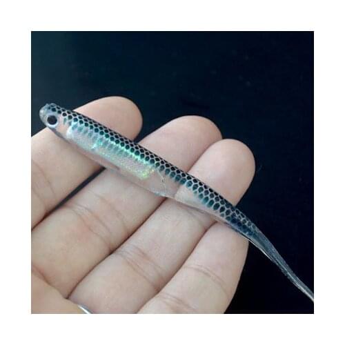 Handmade 6PCS fishing soft lures plastic worm lures 10cm/3g aluminum foil inset hollow fish