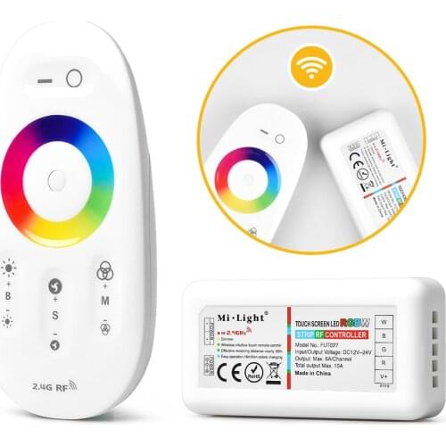 Touch Screen 2.4G FUT027 RGBW Led Remote Controller Set 4IN1 Strip Light Color Changing and Brightness Adjustable