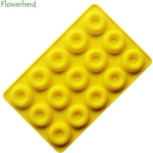 15 Silicone Donut Pans Molds Food Grade High Temperature Resistant Round Doughnut Chocolate Mousse Dessert Cake Baking Tools