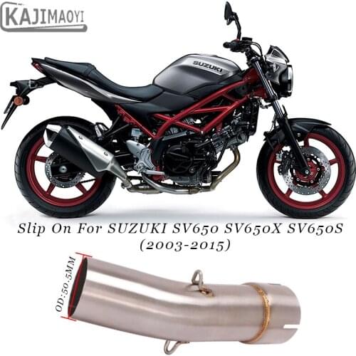 Slip On For SUZUKI SV650 SV650X SV650S 2003 - 2015 Motorcycle Exhaust Pipe Escape Modified Stainless Steel Middle Link Pipe 51MM