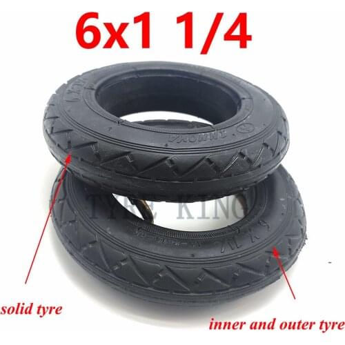 High Quality 6 Inch Tyre 6x1 1/4 Solid Tyre 6*1 1/4 Inner and Outer Tire for Folding Bicycle Mini Surfing Electric Scooter Parts