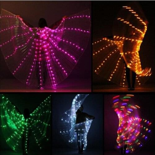 Women belly dance lamp props open 360 degrees LED Shining wings girls wings angle of opening dancer props wings stick