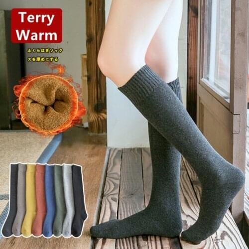 Winter Thick Warm Knee Socks Women Fashion Street Style Colored Long Socks Girls Calf Socks Skarpeta Femme Sokken Chaussettes