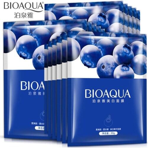 1 Sheet Blueberry Whitening Mask Combination Moisturizing Oil-Control Vibrant and Bright Shrink Pores Relieve Skin Cosmetics