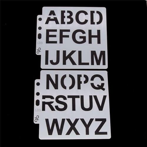 2 pcs Capital Letter DIY Layering Stencils Painting Scrapbook Coloring Embossing Decorative Template Pre-drawing Hollow Template
