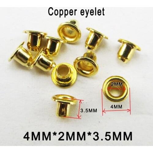 300PCS 4MM*2MM*3.5MM Copper gold EYELET button sewing clothes accessory round buttons leather bag eyelets ME-066k