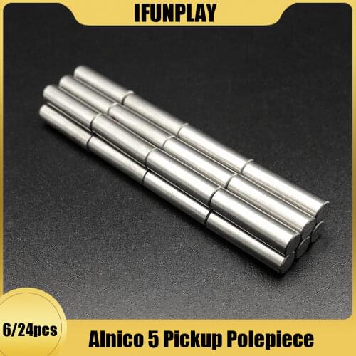 6/24pcs Humbucker Magnetized Alnico 5 Electric Guitar Pickup Polepiece Slug Pole Slug /Pickup Magnet Slug Rods/18mm