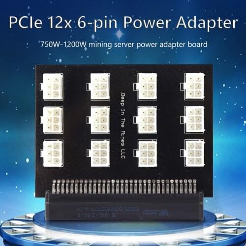 750W-1200W Server PSU Power Supply Breakout Board Adapter 12 Ports PCIe 6 Pin for DPS-800GB 1200FB 1200QB UM 750RB ETH BTC Miner
