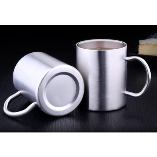 Bathroom Cup Stainless Steel Handle Toothbrush Cup Drinking Cup Beer Milk Drinkware Green Tea Cup water bottle for Kids