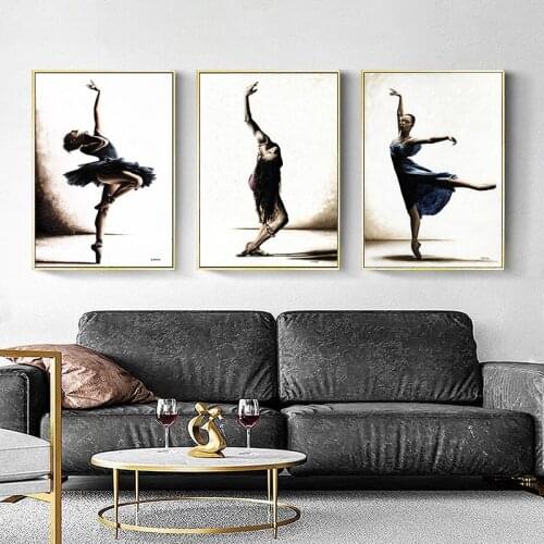 Dance Room Decor Poster Yoga Studio Wall Art Dancing Women Ballet Dancer Posters and Prints Bedroom Decoration Painting
