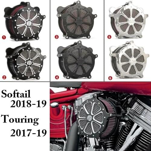 For harley Softail Touring Venturi cut black Ops air cleaner filter fat boy bob breakout street road glide 107 engine 2017-2020