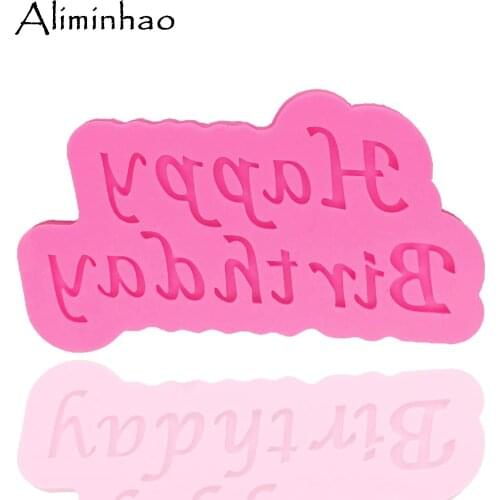 B1335 Happy birthday letter form Silicone Mold Sugarcraft dessert Candy Clay Chocolate Molds Fondant Cake Decorating Tools