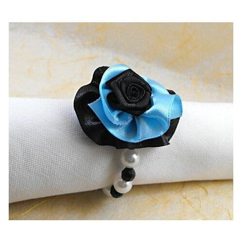 Pearl napkin rings with band flower napkin holder
