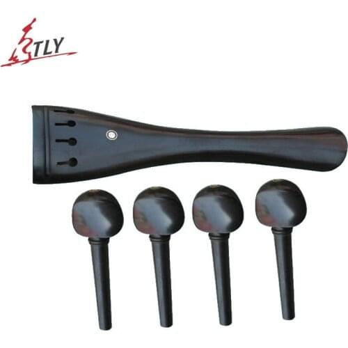 1 Set Ebony Cello Pegs+Cello Tailpiece 4/4 Professional Cello Accessories