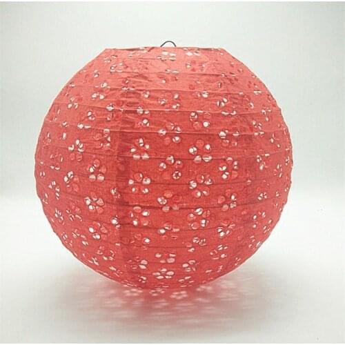 Red 20/25/30/40cm Chinese Hollow Paper Lanterns Wedding Lanterns Paper Lampshade Holiday Party Supplies Children DIY Lanterns