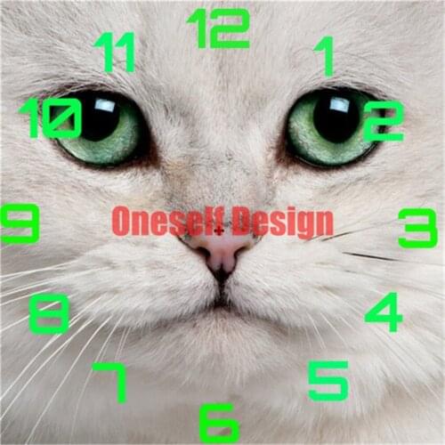 Hot sale diamond embroidery clock cat 5d diamond painting clock rhinestone pictures decoration home diamond art kit diy frame