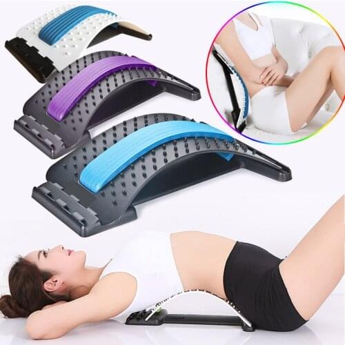 Back Stretch Equipment Massager Magic Stretcher Fitness Lumbar Support Relaxation Spine Pain Relief
